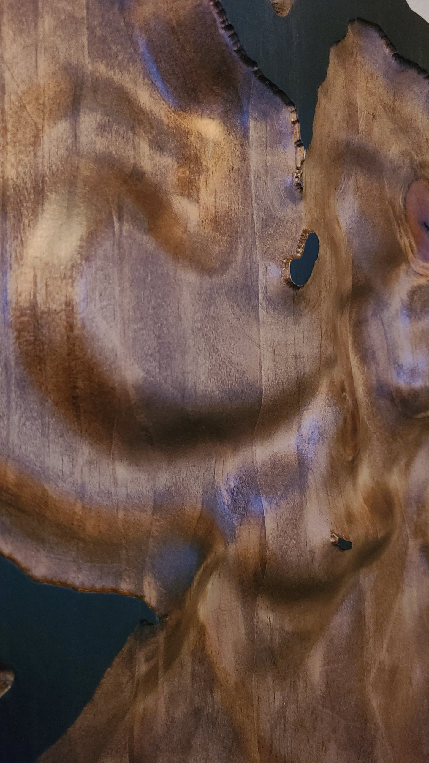 Franklin Lake 3D Wood Map - Solid Pine 24"x36"