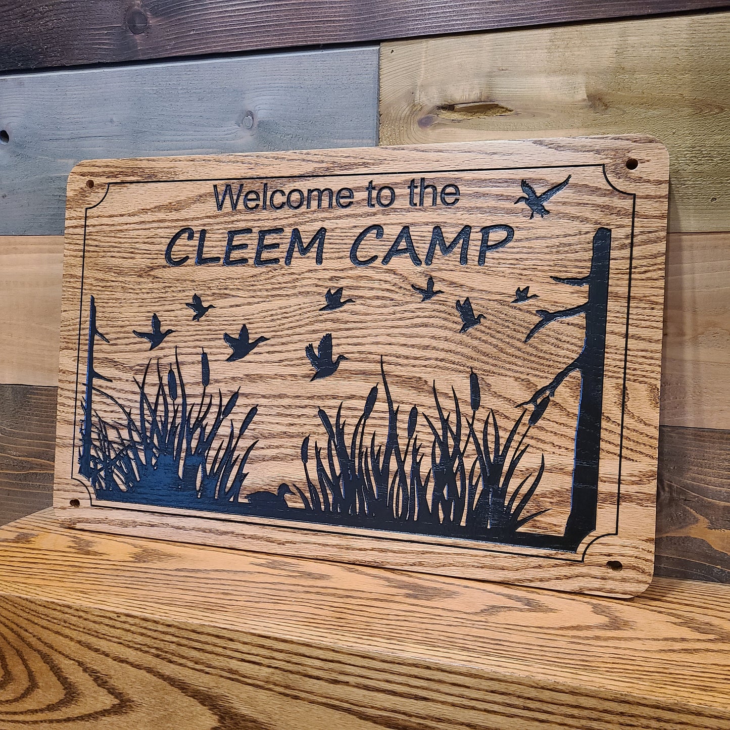 Ducks and Cattails Family Cabin Signs, Welcome or Lake Home Signs