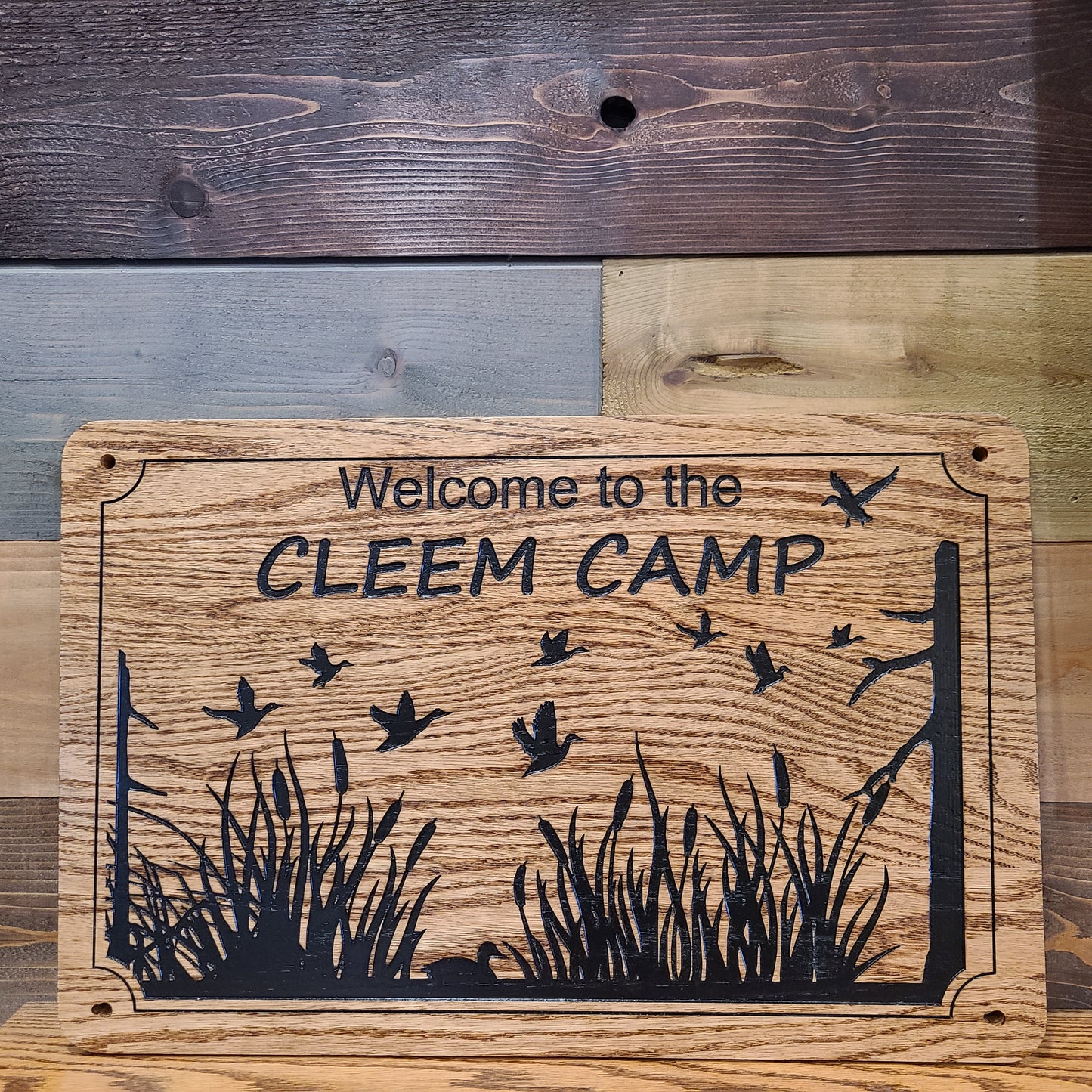 Ducks and Cattails Family Cabin Signs, Welcome or Lake Home Signs