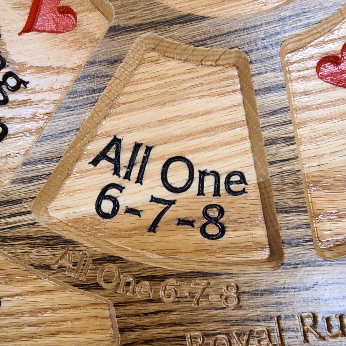 Limited Edition 20"x20" Solid Red Oak Tripoli, Michigan Rummy or Rummoli Board (6-7-8 with Turn Table)