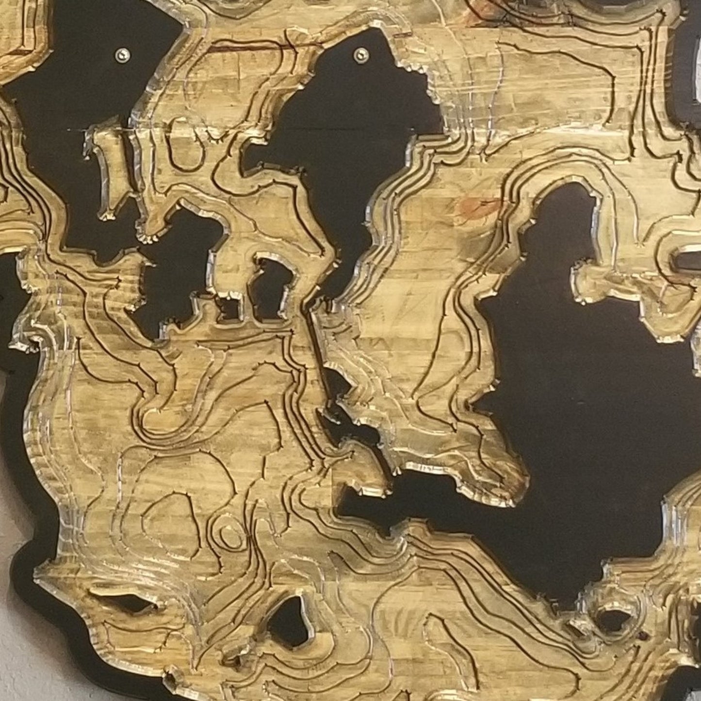 Little Cormorant Lake 2.5D Wood Map - Solid Pine 48"x48"
