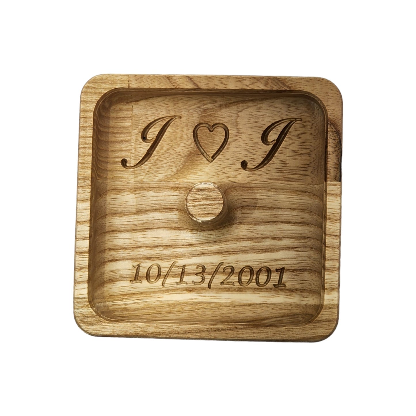 Personalized Secure Ring Holder, Wood Ring Holder