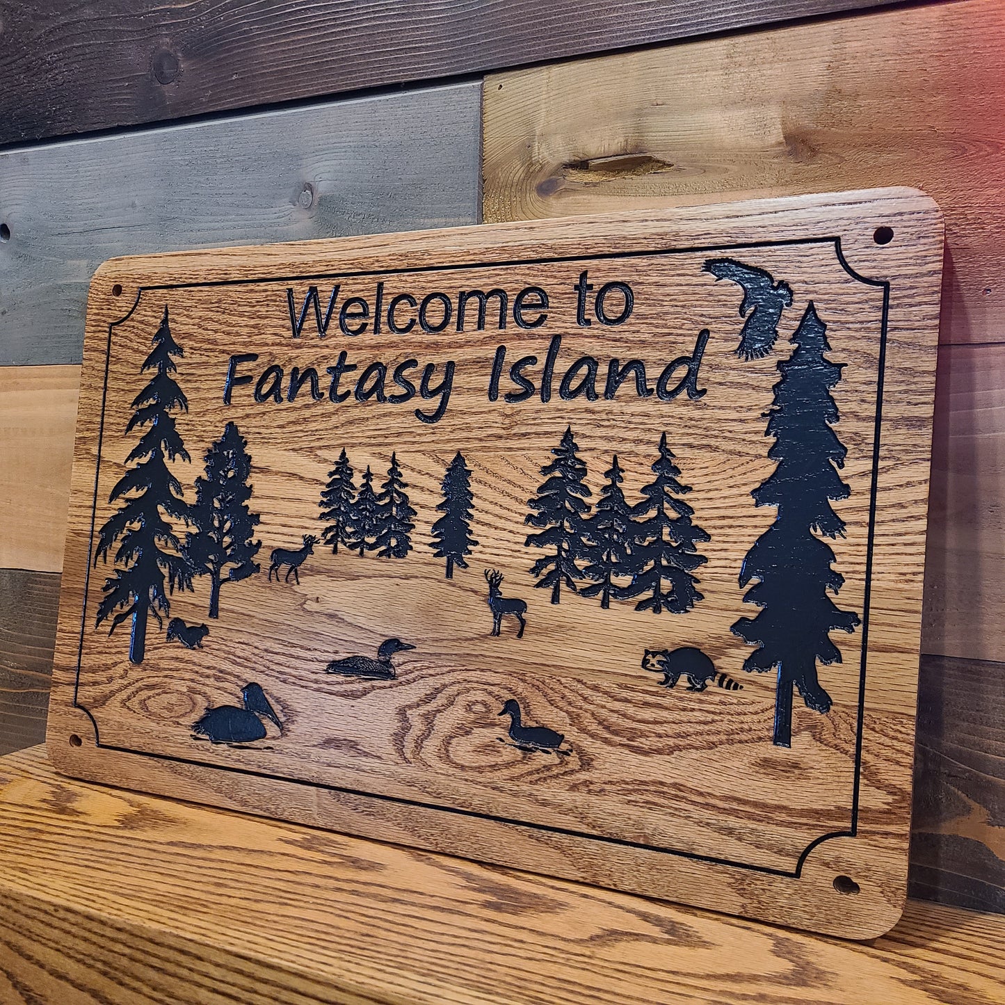 Critters and Trees Family Cabin Signs, Welcome or Lake Home Signs