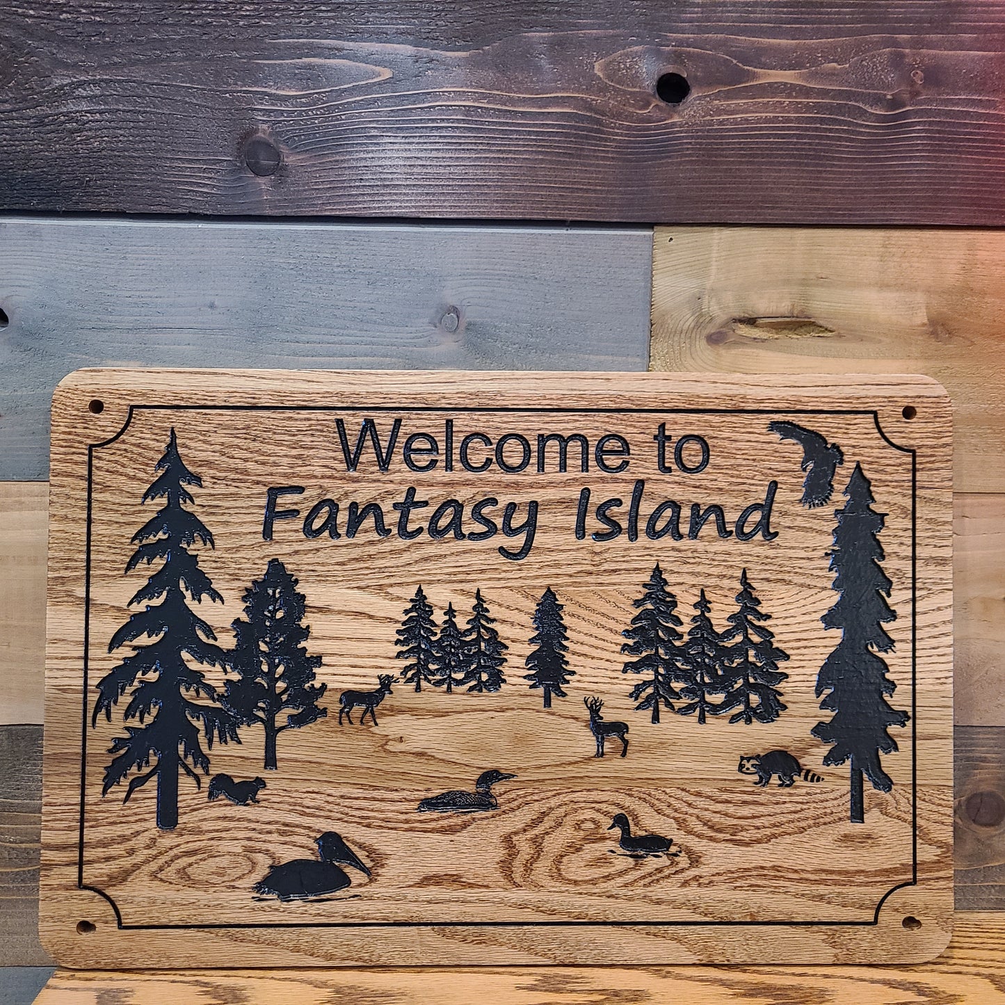 Critters and Trees Family Cabin Signs, Welcome or Lake Home Signs