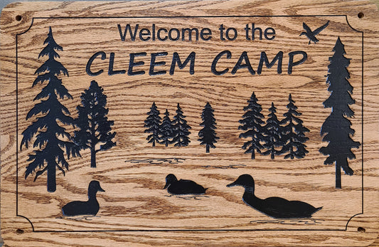 Ducks and Trees Family Cabin Signs, Welcome or Lake Home Signs