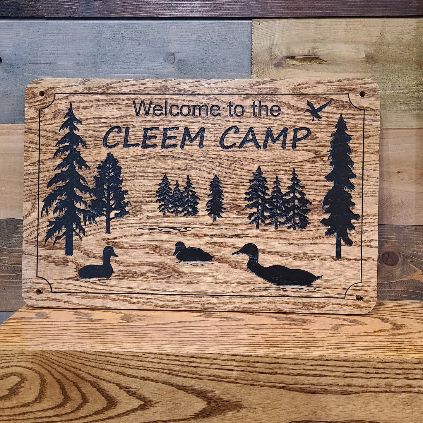 Ducks and Trees Family Cabin Signs, Welcome or Lake Home Signs