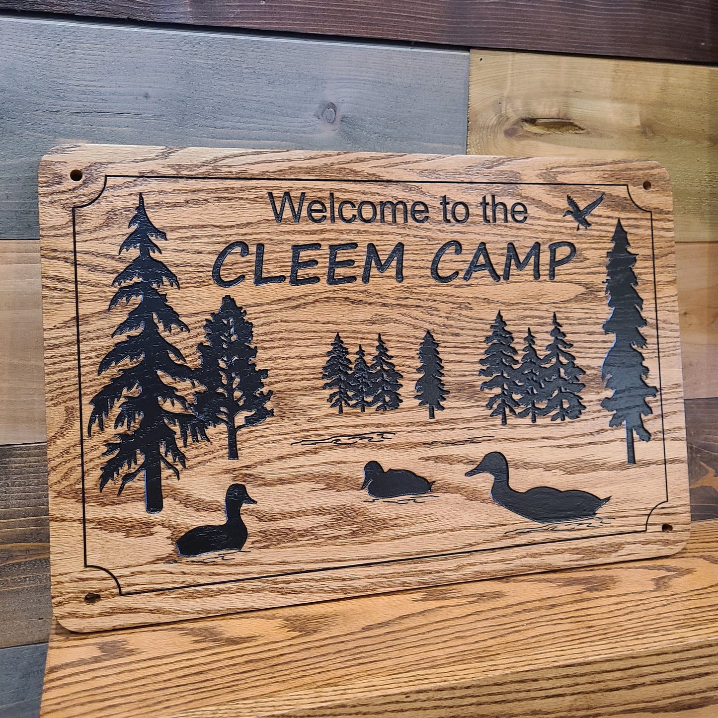 Ducks and Trees Family Cabin Signs, Welcome or Lake Home Signs