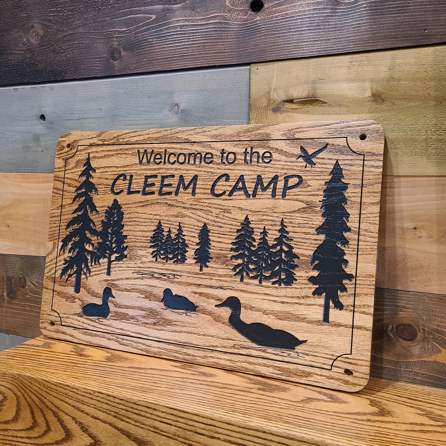 Ducks and Trees Family Cabin Signs, Welcome or Lake Home Signs
