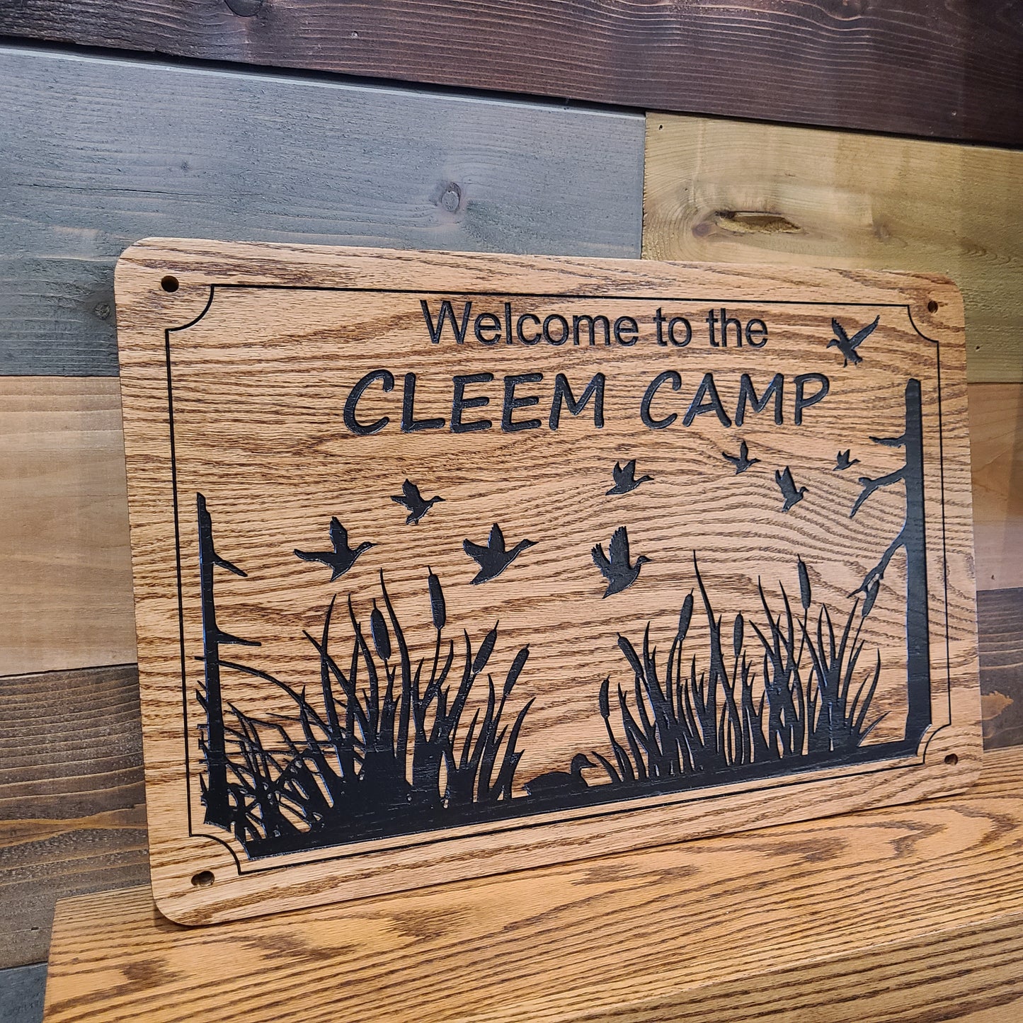 Ducks and Cattails Family Cabin Signs, Welcome or Lake Home Signs