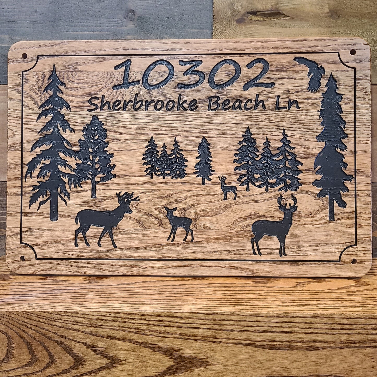 Deer and Trees Family Cabin Signs, Welcome or Lake Home Signs