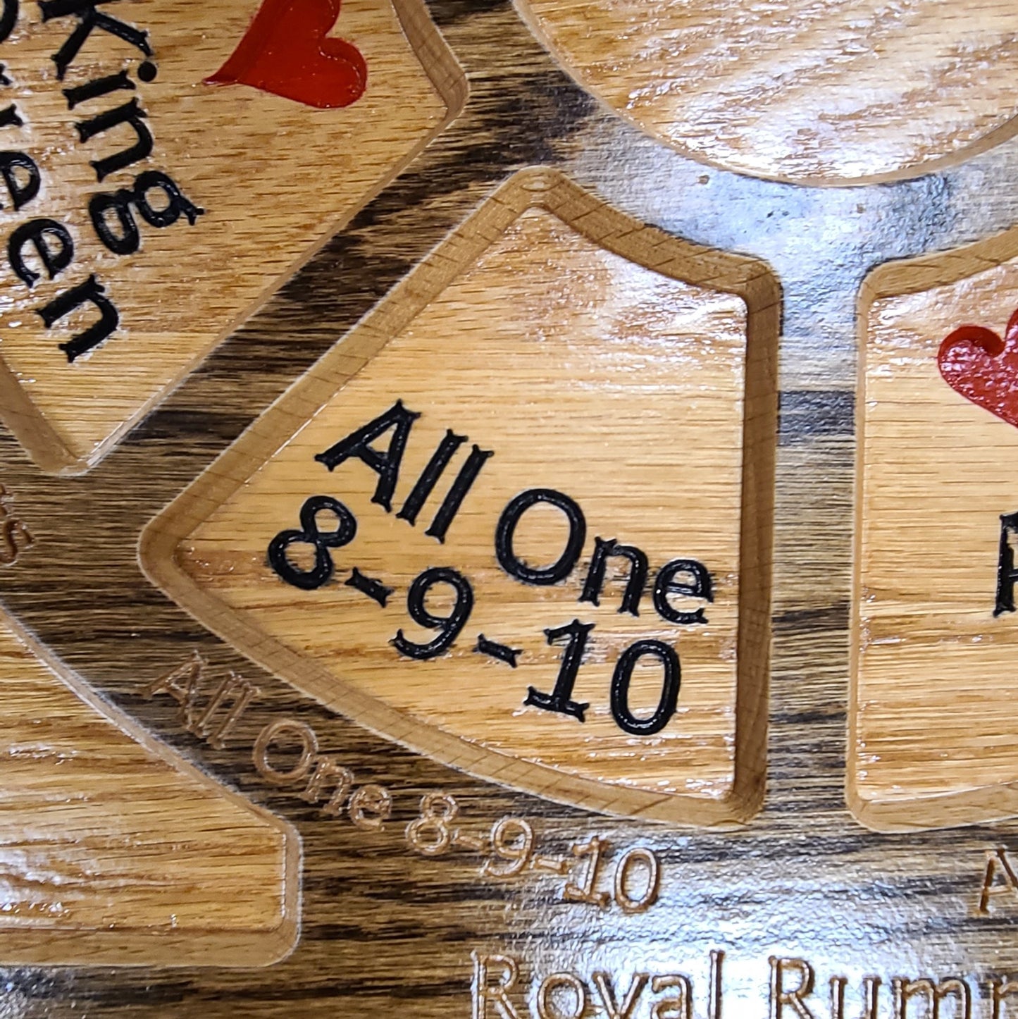 Limited Edition 20"x20" Solid Red Oak Tripoli, Michigan Rummy or Rummoli Board (8-9-10 with Turn Table)